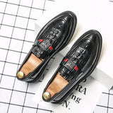 Hnzxzm Men Casual Shoes Breathable Leather Loafers Business Office Shoes For Men Driving Moccasins Comfortable Slip On Tassel Shoe37-44