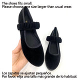 Hnzxzm Elastic Band Velvet Mary Janes Ballet Flats Shoes Women 2024 Trend Solid Color Fabric Canvas Shoes Ladies Elegant Loafers Black