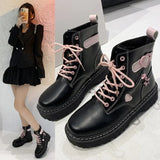 Hnzxzm Autumn Winter New Boots Women Black Platform Cute Pink High-top Lolita Boot Female Student Kawaii Japanese Shoes