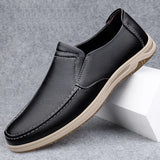 Hnzxzm Shoes Men Slip-On Leather Shoes Casual Shoes Driving Moccasin Non-slip Loafers Men Bule Shoes Luxury Brand High Quality