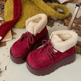 Hnzxzm Winter Chunky Women Warm Plush Snow Boots Elegant Platform Flats Shoes Concise Cotton Short Botas De Mujer