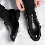 Hnzxzm 8cm Heel Men's Dress Shoes New Designer Cow Leather Increase Casual Spring Autumn Black Platform Wedding Shoes Male