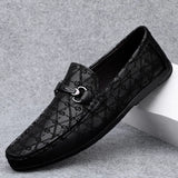 Hnzxzm New Black Loafers Men's Leather High Quality Designer Men's Shoes Leather Shoes Soft Sole Comfortable Casual Shoes Moccasin