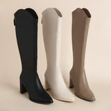 Hnzxzm Autumn Winter Women Knight High Boots Fashion Pointed Toe Knight Long Booties Female Thick Heel Shoes