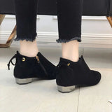 Hnzxzm Female Ankle Boots Suede Booties Elegant with Low Heels Black Footwear Pointed Toe Short Shoes for Women New In Comfortable Sale