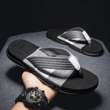 Hnzxzm New Summer Casual Youth Slipper Men Fashion Colorblock Beach Non-Slip Cool Outside Flip Flops Breathable Open Toe Sandals