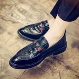 Hnzxzm Men Casual Shoes Breathable Leather Loafers Business Office Shoes For Men Driving Moccasins Comfortable Slip On Tassel Shoe37-44