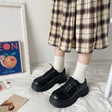 Hnzxzm Japanese School Uniform shoes Jk Student Shoes Girls Women Kawaii Lolita Soft Girl Round Toe lolita Platform Mary Jane Shoes