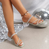 Hnzxzm Summer Bling Mid Heels Slippers Shoes Women 2024 New Outside Sandals Pumps Shoes Fashion Party Flip Flops Zapatos Female Slides