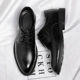 Hnzxzm 8cm Heel Men's Dress Shoes New Designer Cow Leather Increase Casual Spring Autumn Black Platform Wedding Shoes Male