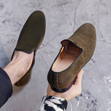 Hnzxzm Men's Casual Shoes Suede Genuine Leather Mens Slip-on Party Wedding Loafers Moccasins Men Light Comfortable Driving Flats