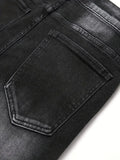 Hnzxzm Men's Jeans Casual Straight Stretch Fashion Classic Blue Black Work Denim Trousers Male Brand Clothing