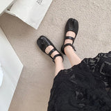 Hnzxzm Japanese Mary Janes Shoes Women Belt Buckle Loafers Ladies Split Toe Trotters Mocasines Lolita JK Flats Women