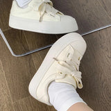 Hnzxzm Fashion Casual New Designer Women's Vulcanize Shoes Spring Autumn Canvas Shoes Female Solid Color Platform Sneakers Ladies