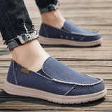 Hnzxzm Summer Denim Canvas Men Breathable Casual Shoes Outdoor Non-Slip Sneakers Comfortable Driving Shoes Men's Loafers Big Size 39-47