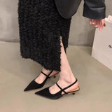 Hnzxzm Spring New Brand Women Sandal Fashion Pointed Toe Shallow Slip On Slingback Shoes Thin Med Heel Outdoor Dress Mu