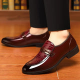 Hnzxzm Official Bright Upper Business Dress Shoes Man Patent Leather Social Shoe for Men Office High Quality Fashion Gentleman New Suit