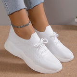 Hnzxzm Knitted Breathable Sneakers Women Autumn Soft Sole Sports Tennis Shoes Woman Plus Size Non Slip Casual Flats 43