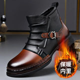 Hnzxzm Autumn Winter Retro Ankle Boots for Men Fashion Casual Size Zipper Motorcycle Boots Man New Designer Warm Platform Shoes Male