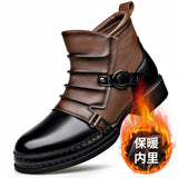 Hnzxzm Autumn Winter Retro Ankle Boots for Men Fashion Casual Size Zipper Motorcycle Boots Man New Designer Warm Platform Shoes Male