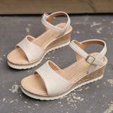 Hnzxzm Ankle Buckle Wedge Sandals for Women Summer Patchwork Platform Sandles Woman Thick Sole Gladiator Sandalias Mujer