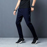 Hnzxzm Men Big Size Casual Quick Dry Sweatpants Spring Summer Thin Ice Silk Elastic Waist Street Male Slim Joggers Sports Trousers 5XL