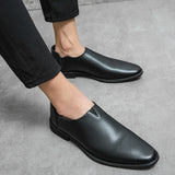 Hnzxzm Men's Loafers slip on Round Toe Low-heel British Business Casual Fashion Breathable Young Hair Stylist Pedal Peas Shoes for men