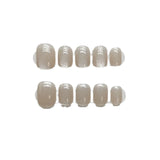 Hnzxzm 10Pcs Short Handmade Simple Solid Color Press On Nails French  Round Manicure Full Cover False Nails Detachable Nails Tips Arts