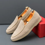 Hnzxzm Summer Mens Loafers Luxury Brand Outdoor Casual Shoes High Quality Suede Leather Walking Shoes Lace-up Business Shoes Mocassin