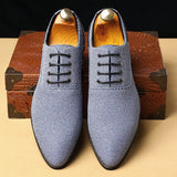 Hnzxzm New Men Dress Shoes Lace-up Round Toe Oxfords Blue Gray Business Handmade Wedding Shoes  Size 38-48 Mens Shoes