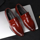 Hnzxzm Dress Shoe Men Casual Man Shoe Leather Loafers for Men Classic Shoes Red Plus Size Casual Men's Dress Shoes Office Business