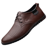 Hnzxzm New Men Casual Leather Shoes Fashion Brand Classic Men  Leather Shoes Brown/Black Hot Sale Breathable Business Lace-Up Men Shoes