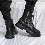 Hnzxzm NEW Luxury Brand Black Men's Chelsea Boots Gothic Biker Boots Men's Casual Leather Outdoor Shoes Ankle Boots for Men