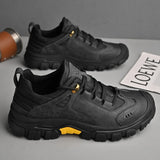 Hnzxzm Men Fashion Outdoor Walking Casual Shoes Comfortable Genuine Leather Ankle Boots Luxury Men Sneakers New Sport Hiking Shoes