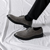 Hnzxzm New Classic Mens Oxford Dress Shoes Black Gray Brown Genuine Leather Calfskin Men's Shoes Handmade Lace Up Formal Wedding Shoes