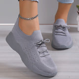 Hnzxzm Knitted Breathable Sneakers Women Autumn Soft Sole Sports Tennis Shoes Woman Plus Size Non Slip Casual Flats 43