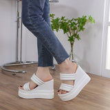 Hnzxzm Fashionable 15cm High Heel Sandals Summer Shoes Platform Slippers Women Open Toe Wedges