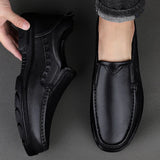 Hnzxzm Handmade Men Shoes Genuine Leather Casual Shoes For Men Flat Platform Walking Shoes Loafers Breathable Business Formal Shoes