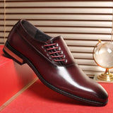 Hnzxzm Men's Casual Business Shoes Microfiber Leather Square Toe Lace-up Mens Dress Office Flats Men Fashion Wedding Party Oxfords2024