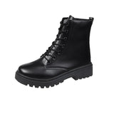 Hnzxzm Autumn Winter Black Platform Boots for Women Fashion Casual Retro Ankle Boots Ladies New Designer PU Leather Shoes Female