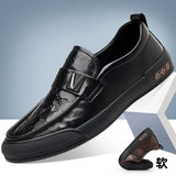 Hnzxzm  New British Style Luxury Leather Shoes for Men Fashion Soft Sole Casual Men's Dress Shoes Spring Summer Loafers Male