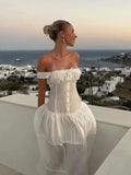 Hnzxzm Bowknot White Summer Women's Dress Elegant Tank Beach Long Sundress Vestidos Sleeveless Holiday Chic Black Slim Maxi Dress 2024