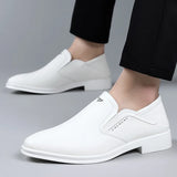 Hnzxzm 2024 Spring Autumn Men's Dress Shoes Fashion Casual Cow Leather British Pointed Toe Black and White New Designer Shoes Male