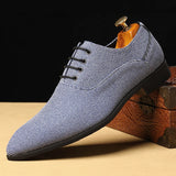 Hnzxzm New Men Dress Shoes Lace-up Round Toe Oxfords Blue Gray Business Handmade Wedding Shoes  Size 38-48 Mens Shoes