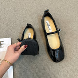 Hnzxzm Brand New Women Flats Low Heel Shoes Square Toe Retro Mary Janes Pumps Casual Spring Loafers Ballerina Shallow