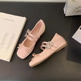 Hnzxzm New Spring Autumn Thick Heel Pink Shoes Elegant Bow Lolita Shoes College Girls High Heels Fashion Women Sandals