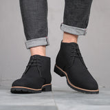 Hnzxzm Fashion Men Classic Suede Leather Chelsea Chukka Boots for Man Ankle Casual British Style Short Boot High-Top Shoes Winter