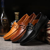 Hnzxzm New High Quality Men's Leather Shoes Leather Casual Shoes Driving Shoes Men's Peas Shoes Loafers Fashion Zapatos Hombre