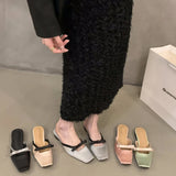 Hnzxzm Designer Summer Women Mules Slippers Fashion Ladies Outdoor Beach Vacation Flats Slides Female Butterfly-knot Shoes