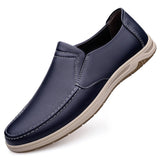 Hnzxzm Shoes Men Slip-On Leather Shoes Casual Shoes Driving Moccasin Non-slip Loafers Men Bule Shoes Luxury Brand High Quality